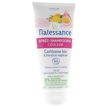 Apr&egrave;s-shampooing Couleur bio carthame et k&eacute;ratine Natessance - tube de 200 ml