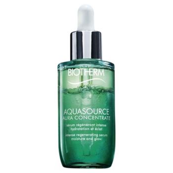 Aquasource Aura Concentrate S&eacute;rum r&eacute;g&eacute;n&eacute;rant intense hydratation et &eacute;clat Biotherm - flacon-pipette de 50 ml