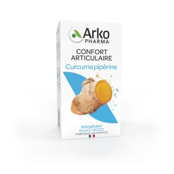 Arkog&eacute;lules Curcuma pip&eacute;rine confort articulaire bio Arkopharma - bo&icirc;te de 40 g&eacute;lules