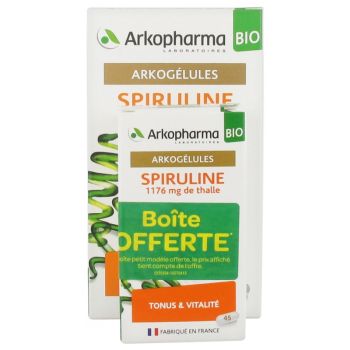 Arkog&eacute;lules Spiruline bio Arkopharma - bo&icirc;te de 150 g&eacute;lules + 45 g&eacute;lules offertes