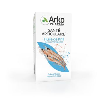 Arkog&eacute;lules huile de krill mangan&egrave;se Arkopharma - bo&icirc;te de 45 g&eacute;lules