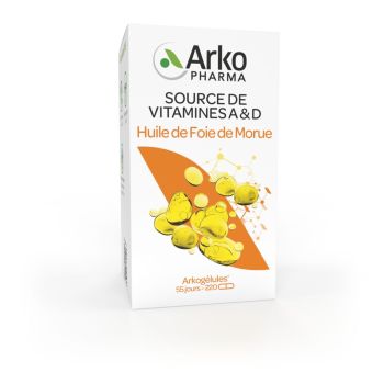 Arkog&eacute;lules huile de foie de morue Arkopharma - boite de 220 capsules