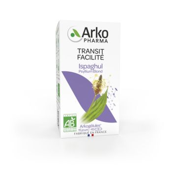 Arkog&eacute;lules Ispaghul psyllium blond bio Arkopharma - bo&icirc;te de 45 g&eacute;lules