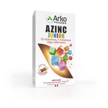 Azinc forme et vitalit&eacute; junior go&ucirc;t cola Arkopharma - bo&icirc;te de 30 comprim&eacute;s