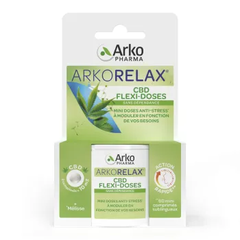 Arkorelax CBD flexi-doses Arkopharma - boite de 60 comprim&eacute;s