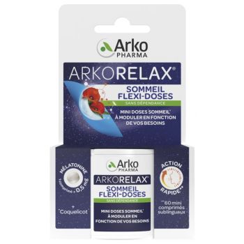 Arkorelax Sommeil flexi-doses Arkopharma - bo&icirc;te de 60 mini-comprim&eacute;s sublingaux