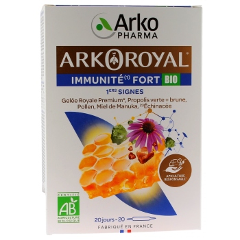 Arkoroyal Immunit&eacute; Fort 1ers signes bio Arkopharma - bo&icirc;te de 20 ampoules de 10 ml