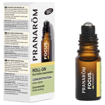 Aromaboost Focus concentration Roll-on aux huiles essentielles bio Pranar&ocirc;m - roll-on de 5 ml