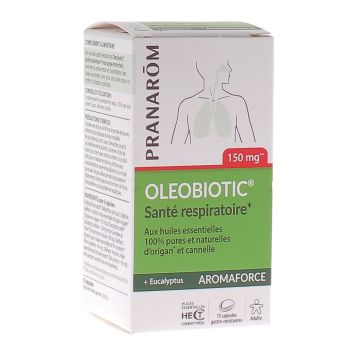 Aromaforce Oleobiotic Sant&eacute; respiratoire Pranarom - bo&icirc;te de 15 capsules