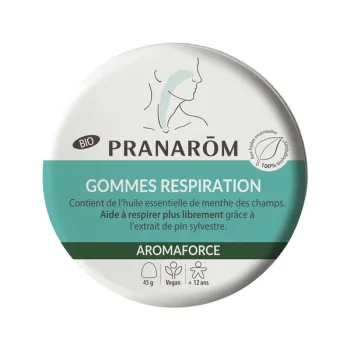 Aromaforce gommes respiration bio Pranar&ocirc;m - boite de 45g