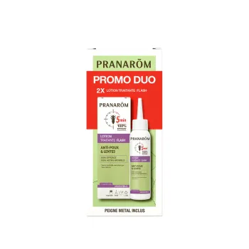 Aromapoux lotion traitante flash + peigne Pranar&ocirc;m - flacon de 2x100ml