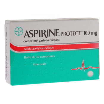 Aspirine protect 100 mg comprim&eacute; gastro-r&eacute;sistant - boite de 30 comprim&eacute;s