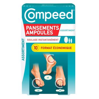 Assortiment pansements ampoules Compeed - bo&icirc;te de 10 pansements