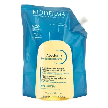 Atoderm huile de douche Bioderma - &eacute;co-recharge de 1L