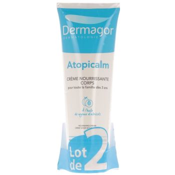Atopicalm cr&egrave;me nourrissante corps peaux s&egrave;ches Dermagor - lot de 2 tubes de 250 ml