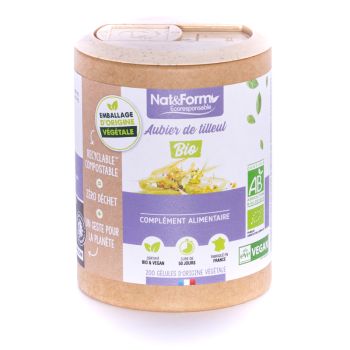 Aubier de Tilleul Bio Ecoresponsable Nat&Form - boite de 200 g&eacute;lules