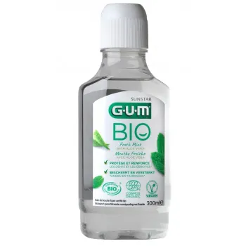 Bain de bouche fluor&eacute; menthe fra&icirc;che bio GUM - flacon de 300ml