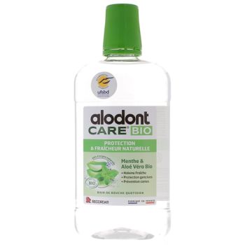 Bain de bouche quotidien Protection & fra&icirc;cheur naturelle bio Alodont Care - flacon de 500 ml