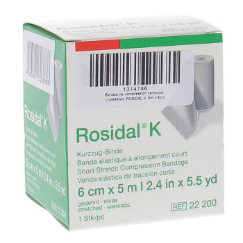 Bande &agrave; allongement court Rosidal K Lohmann & Rauscher - une bande de 6cmx5m