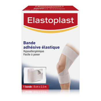 Bande adh&eacute;sive &eacute;lastique sport Elastoplast - bande de 8cm x 2,5 cm