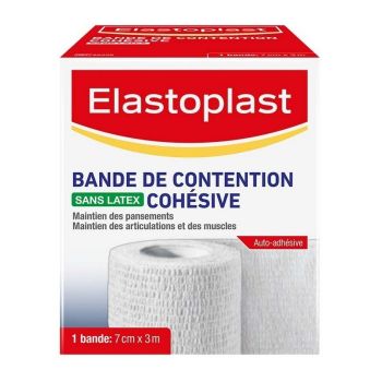 Bande de contention coh&eacute;sive sans latex Elastoplast - bande de 7cm x 3m coloris blanc