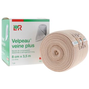 Bande de compression Velpeau veine plus contention l&eacute;g&egrave;re 8cmx3,5m Lohmann & Rauscher - une bande