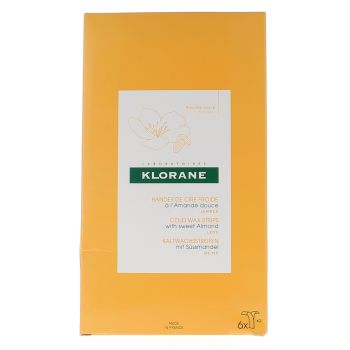 Bandes de cire froide &agrave; l'amande douce Klorane - 6 doubles bandes