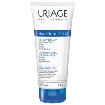 Bari&eacute;derm cica-gel nettoyant au Cu-Zn Uriage - tube de 200 ml