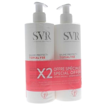 Baume protect+ Topialyse peaux &agrave; tendance atopique SVR - lot de 2 flacons pompe de 400 ml