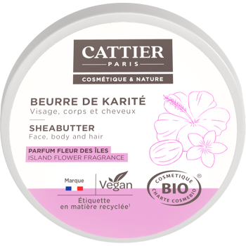 Beurre de Karit&eacute; parfum fleurs des &icirc;les bio Cattier - pot 100 g