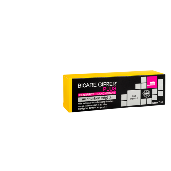 Bicare Gifrer Plus Dentifrice blanchissant au charbon v&eacute;g&eacute;tal - tube de 75 ml