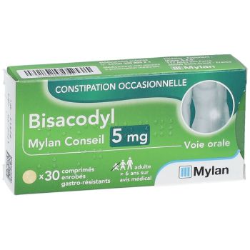 Bisacodyl 5 mg Mylan - 30 comprim&eacute;s enrob&eacute;s