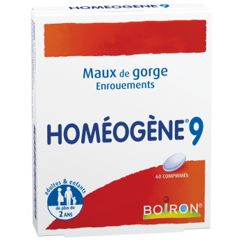 Hom&eacute;og&egrave;ne 9 comprim&eacute; maux de gorge Boiron - boite de 60 comprim&eacute;s