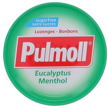 Bonbons Eucalyptus Menthol sans sucres Pulmoll - bo&icirc;te de 45 g