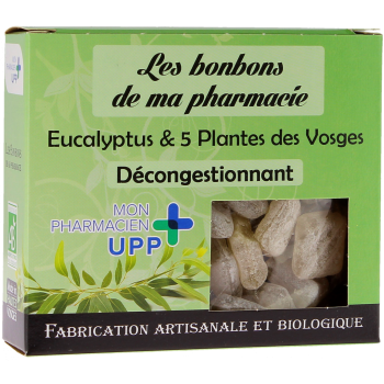 Bonbons eucalyptus & 5 plantes des Vosges d&eacute;congestionnant Les bonbons de ma pharmacie - boite de 130g
