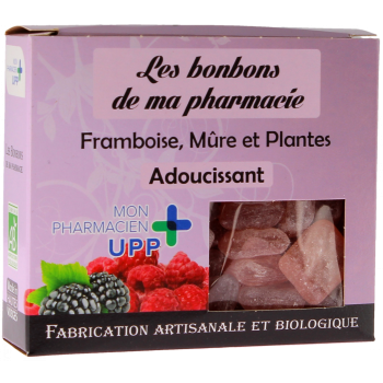 Bonbons framboise m&ucirc;re & plantes adoucissants Les bonbons de ma pharmacie - boite de 130g