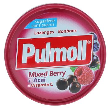 Bonbons fruits rouges sans sucres Pulmoll - bo&icirc;te de 45 g