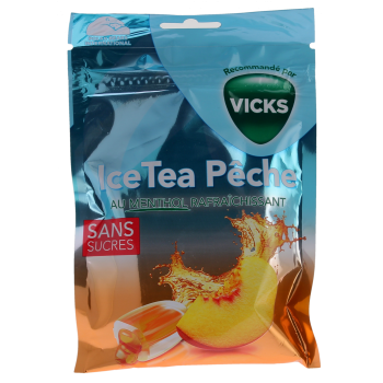 Bonbons ice tea p&ecirc;che Vicks - sachet de 72g