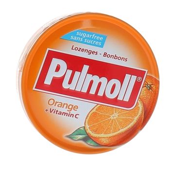 Bonbons orange sans sucres Pulmoll - bo&icirc;te de 45 g