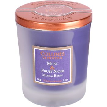 Bougie parfum&eacute;e Musc & Fruit Noir Collines de Provence - bougie de 180g