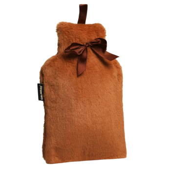Bouillotte &agrave; eau avec housse marron Calindoo - bouillotte de 2L