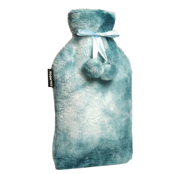 Bouillotte &agrave; eau avec housse tie&dye turquoise Calindoo - bouillotte de 2L