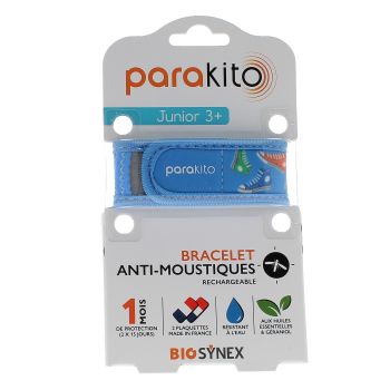 Bracelet anti-moustiques rechargeable junior Baskets Para Kito - 1 bracelet + 2 recharges