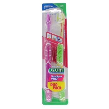 Brosse &agrave; dents medium technique pro duo pack Gum - 2 brosses &agrave; dents