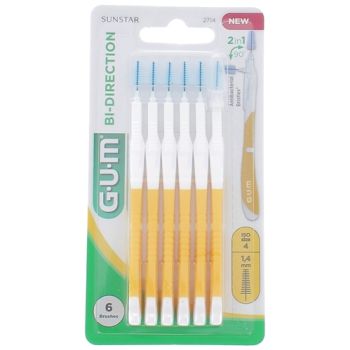 Brossette interdentaire antibact&eacute;rienne Bi-direction 1,4 mm Gum - 6 brossettes