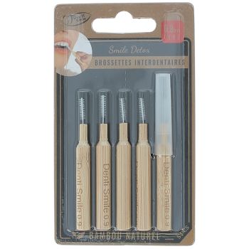 Brossettes interdentaires Bambou Naturel Smile D&eacute;tox 0,9 mm Denti'Smile - 5 pi&egrave;ces