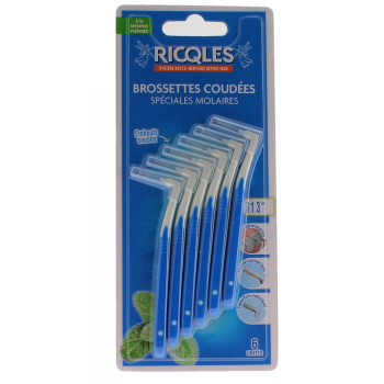 Brossettes coud&eacute;es sp&eacute;ciales molaires Ricqles - bo&icirc;te de 6 unit&eacute;s