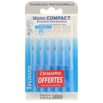 Brossettes interdentaires Mono compact &eacute;troits 0,8 mm Inava - 6 Brossettes (4 + 2 offertes)