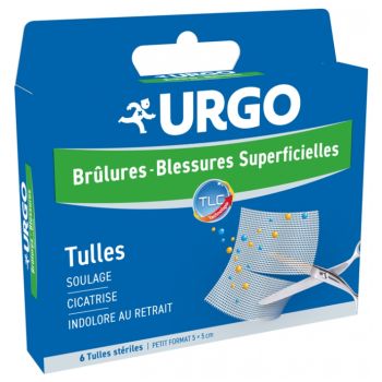 Br&ucirc;lures blessures superficielles pansements Urgo - boite de 6 tulles