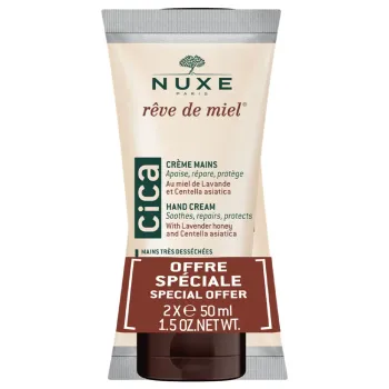 CICA Cr&egrave;me mains peaux s&egrave;ches et ab&icirc;m&eacute;es Nuxe - lot de 2 tubes de 50ml
